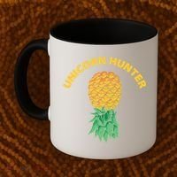 Polyamory With Upside Down Pineapple And Unicorn Hunter Gift Coffee Mug thumb 2