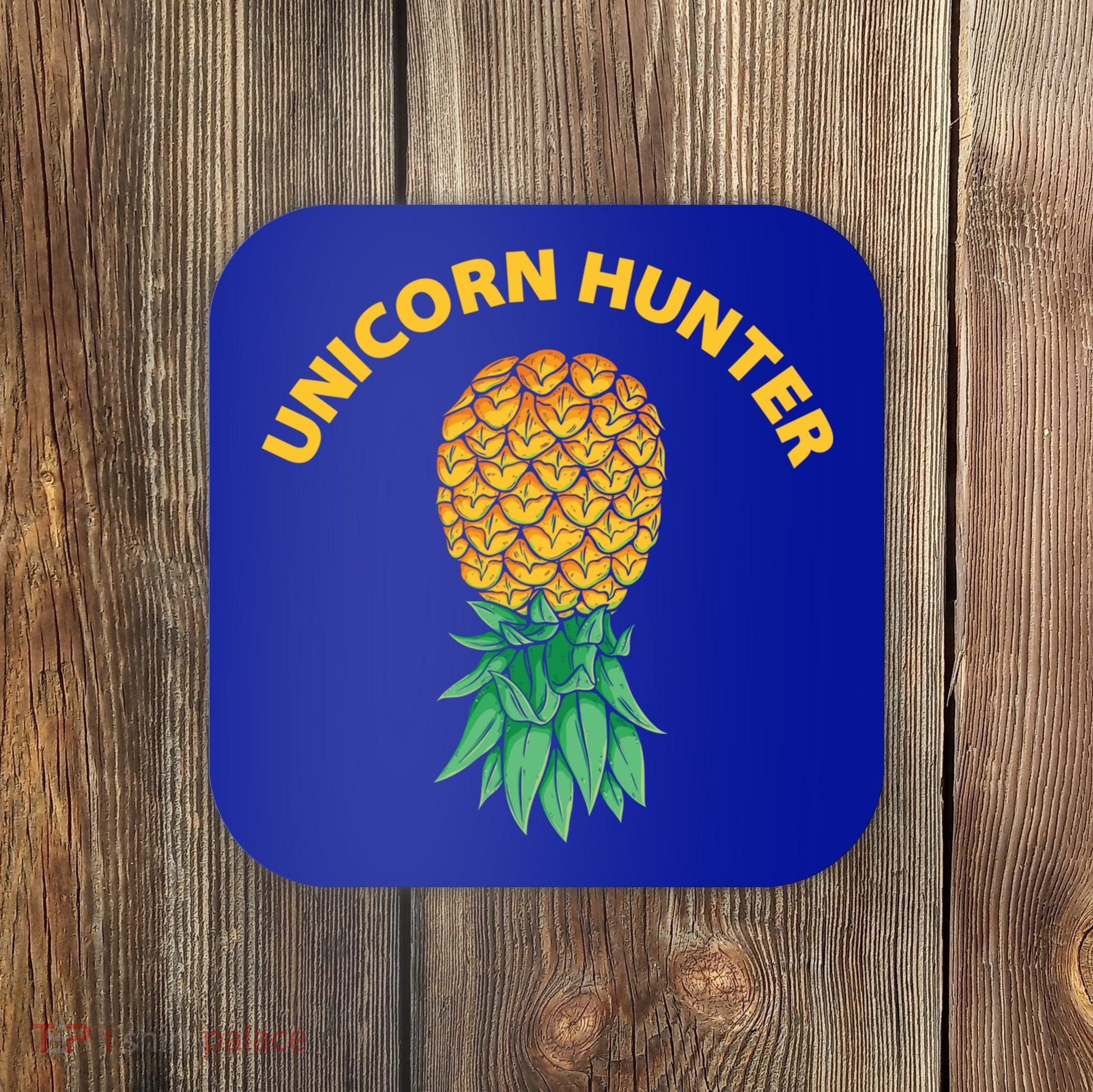 Polyamory With Upside Down Pineapple And Unicorn Hunter Gift Coaster