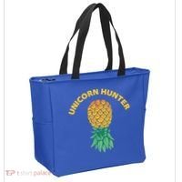 Polyamory With Upside Down Pineapple And Unicorn Hunter Gift Tote Bag thumb 2
