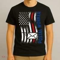 Postal Worker Vintage USA American Flag US Postal T-Shirt thumb 3