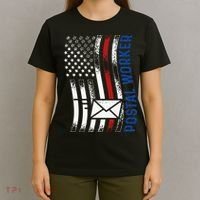 Postal Worker Vintage USA American Flag US Postal T-Shirt thumb 4