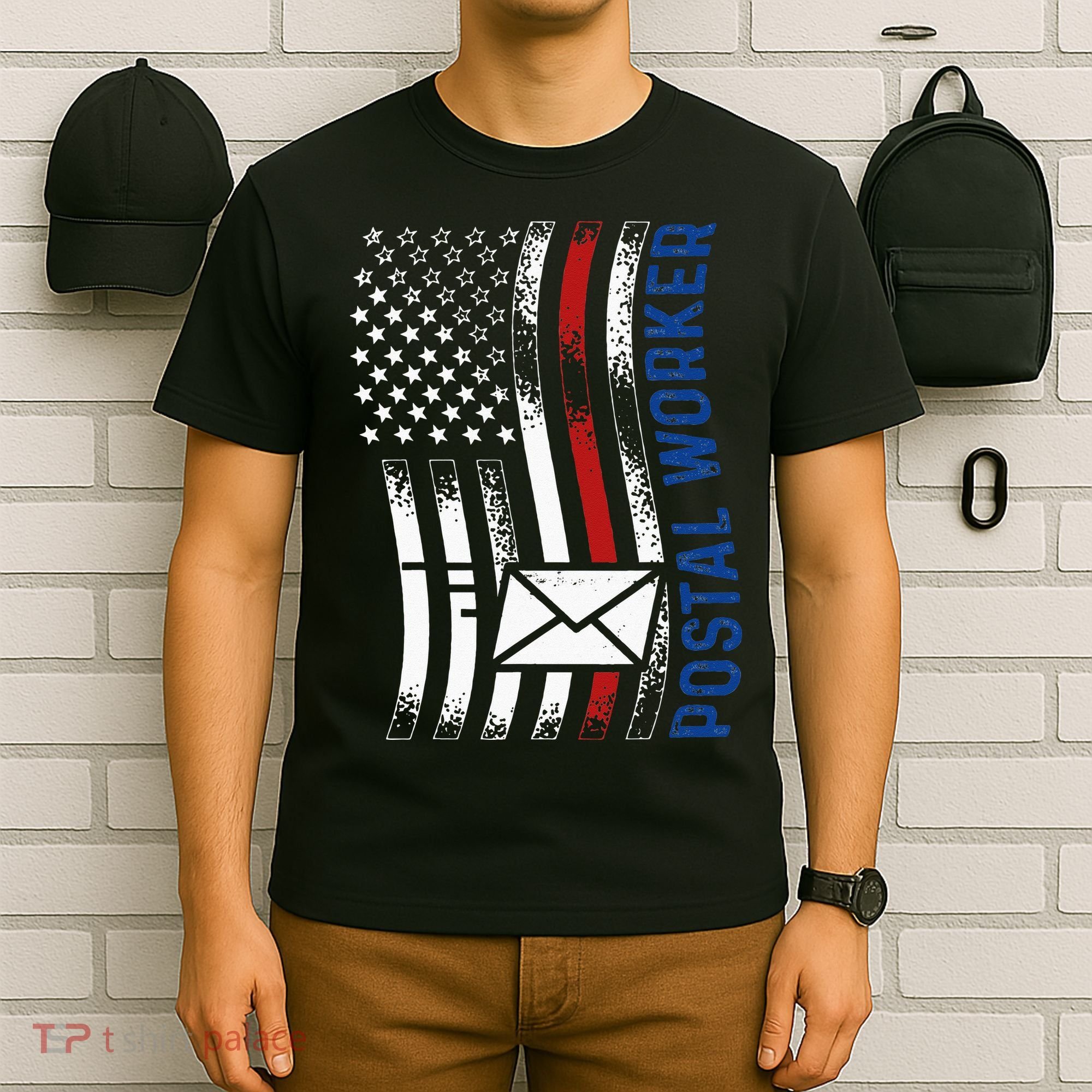 Postal Worker Vintage USA American Flag US Postal T-Shirt