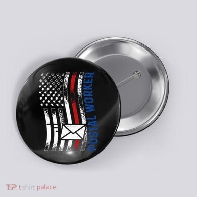 Postal Worker Vintage USA American Flag US Postal Button