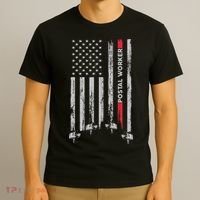 Postal Worker Vintage Usa American Flag Us Postal T-Shirt thumb 3