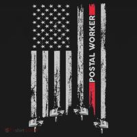 Postal Worker Vintage Usa American Flag Us Postal T-Shirt thumb 7