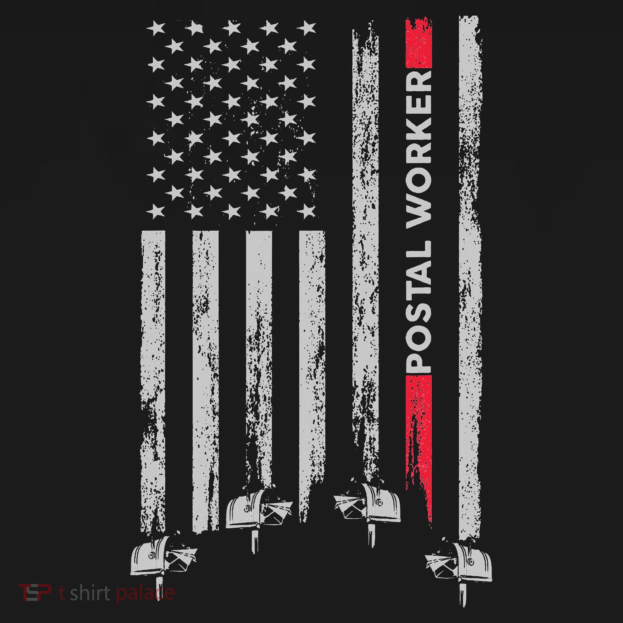 Postal Worker Vintage Usa American Flag Us Postal T-Shirt