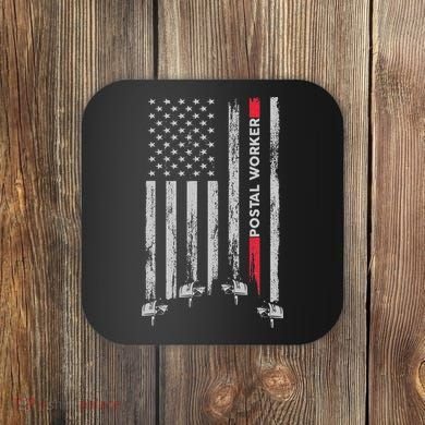 Postal Worker Vintage Usa American Flag Us Postal Coaster