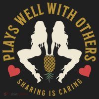 Plays Well With Others Swinger Couples Upside Down Pineapple Gift Women's Sweatshirt thumb 2