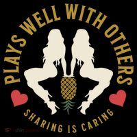 Plays Well With Others Swinger Couples Upside Down Pineapple Gift Women's Hoodie thumb 2