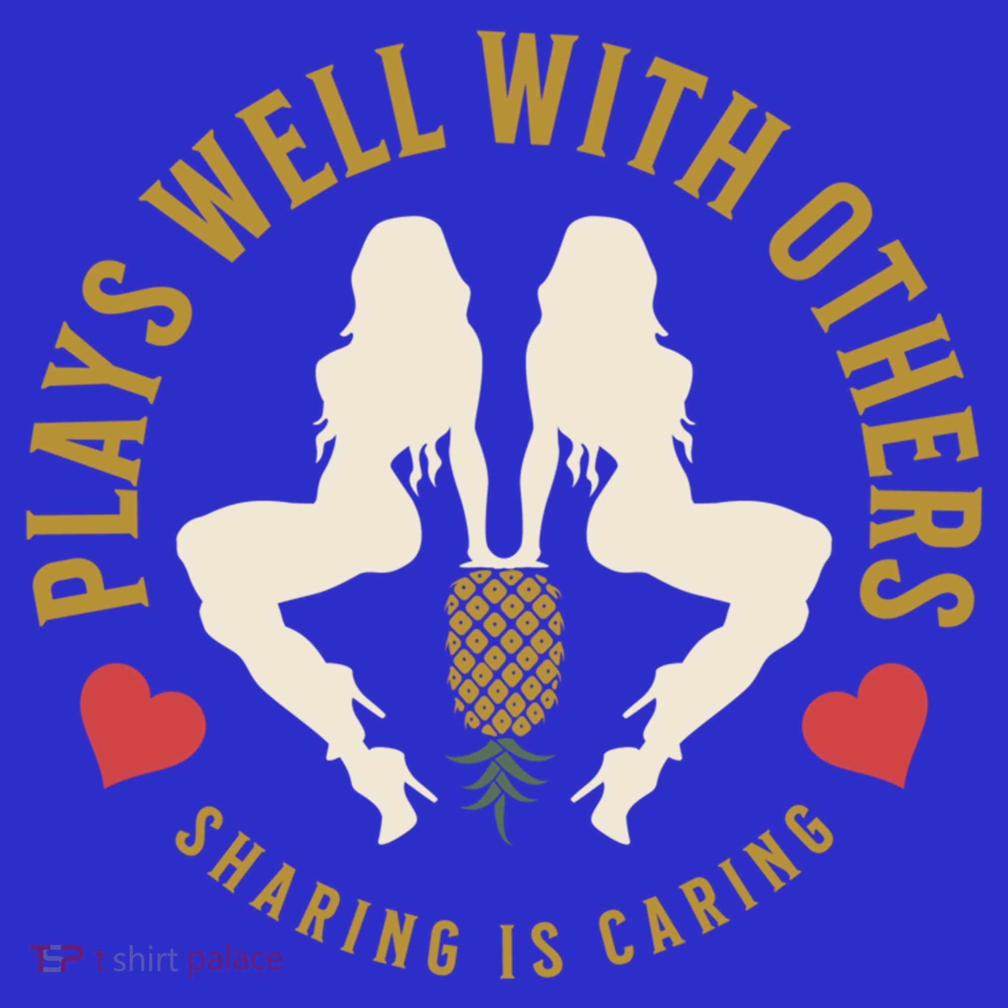 Plays Well With Others Swinger Couples Upside Down Pineapple Gift Long Sleeve Shirt