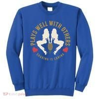 Plays Well With Others Swinger Couples Upside Down Pineapple Gift Sweatshirt thumb 0