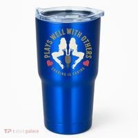 Plays Well With Others Swinger Couples Upside Down Pineapple Gift Tumbler thumb 0