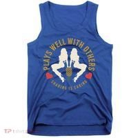 Plays Well With Others Swinger Couples Upside Down Pineapple Gift Tank Top thumb 0