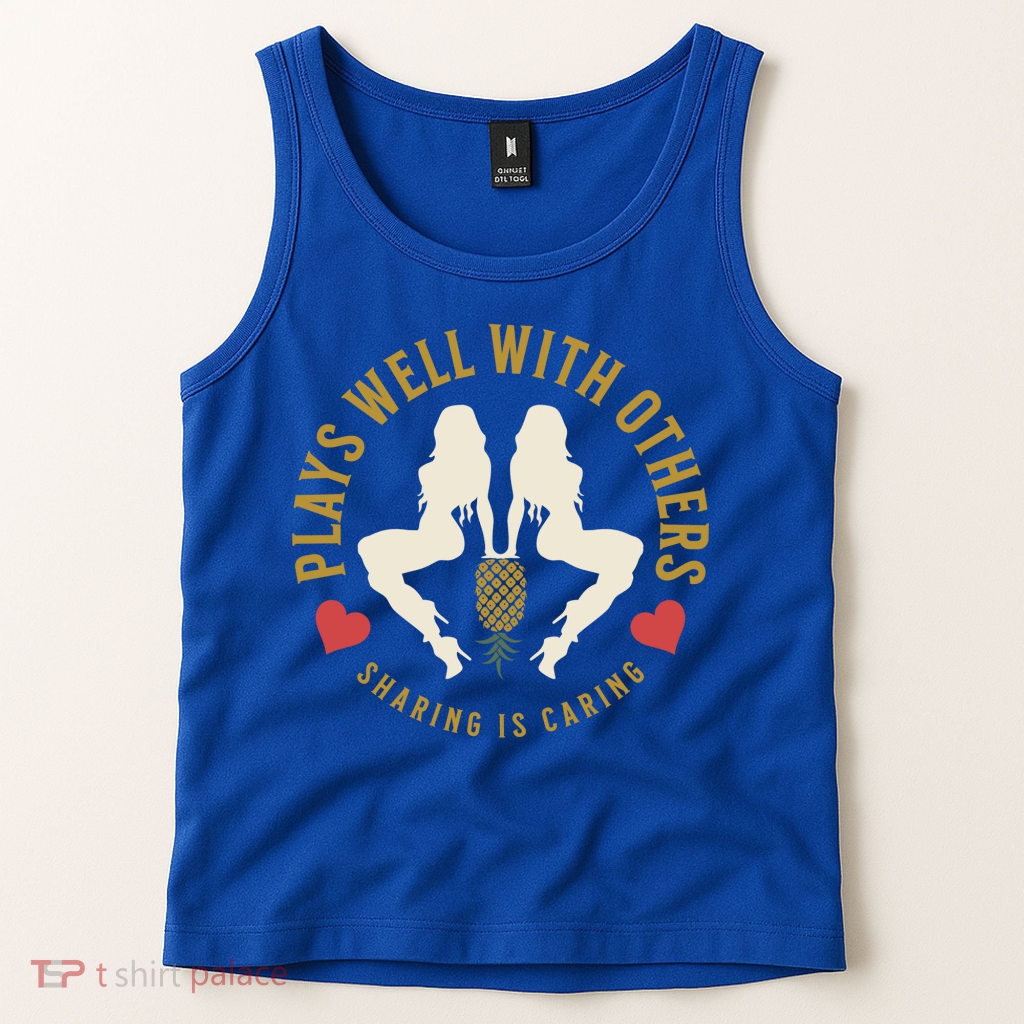 Plays Well With Others Swinger Couples Upside Down Pineapple Gift Tank Top