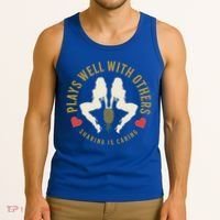 Plays Well With Others Swinger Couples Upside Down Pineapple Gift Tank Top thumb 3