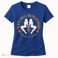 Plays Well With Others Swinger Couples Upside Down Pineapple Gift Women's T-Shirt thumb 0