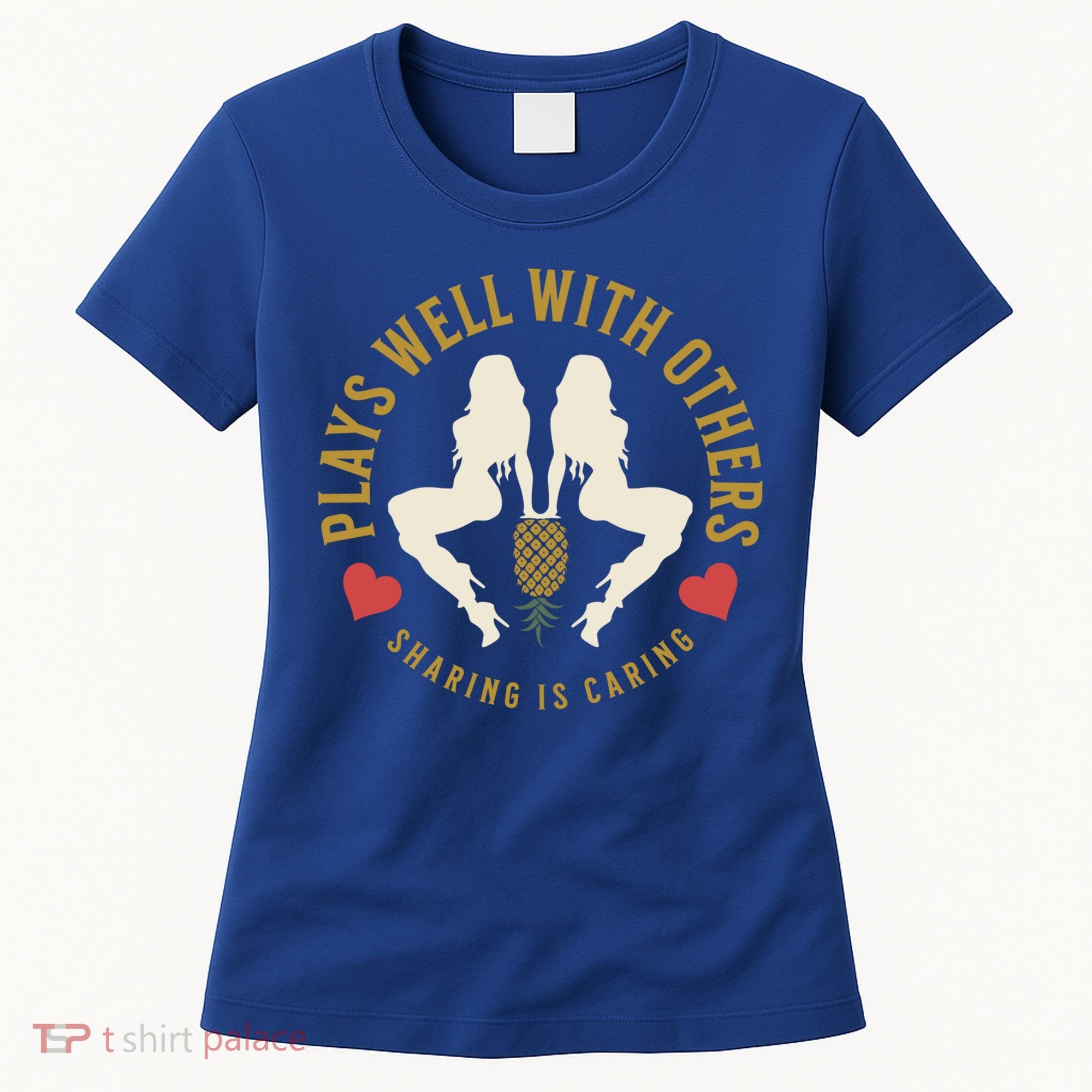 Plays Well With Others Swinger Couples Upside Down Pineapple Gift Women's T-Shirt