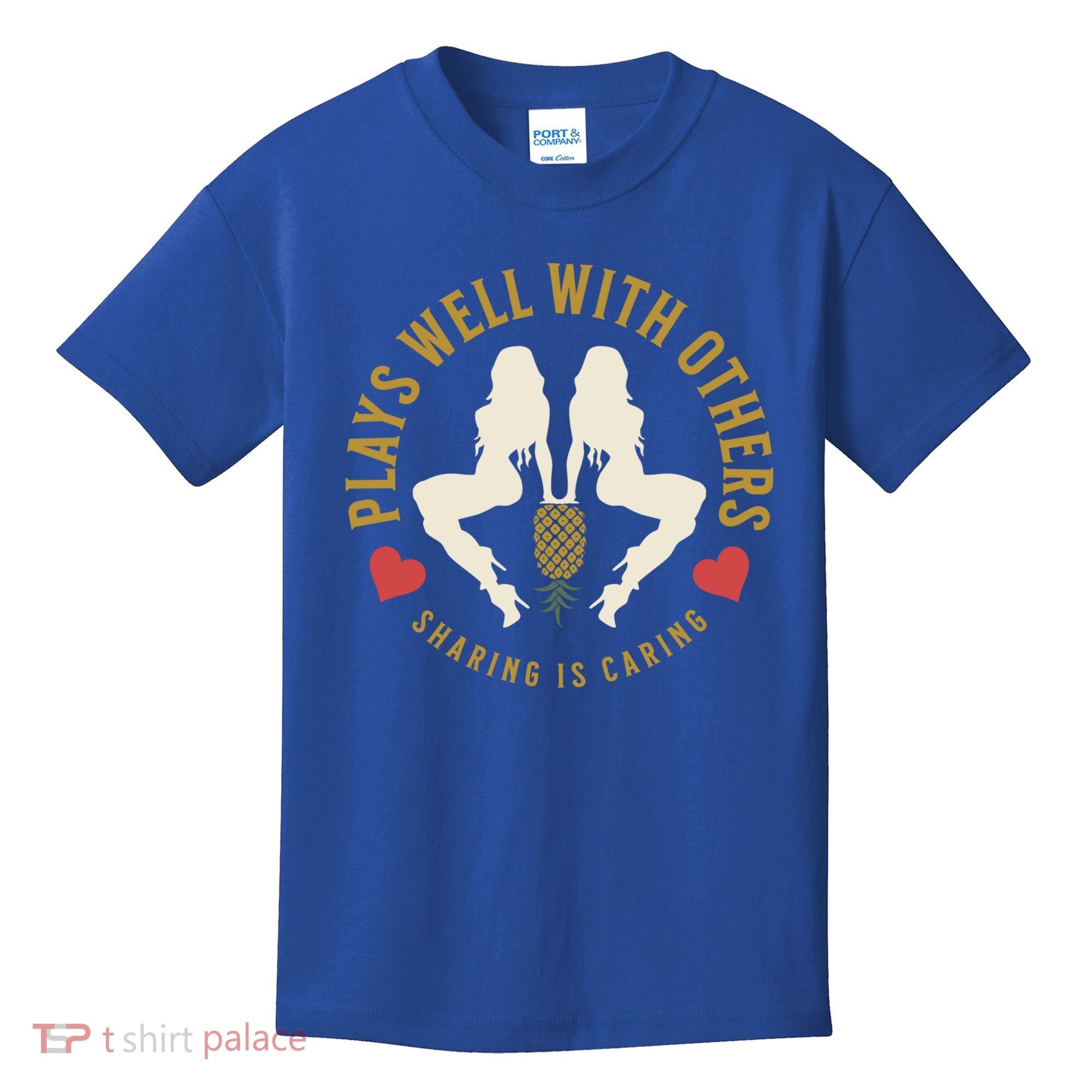 Plays Well With Others Swinger Couples Upside Down Pineapple Gift Kids T-Shirt