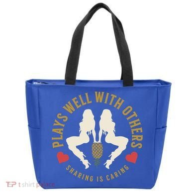 Plays Well With Others Swinger Couples Upside Down Pineapple Gift Tote Bag