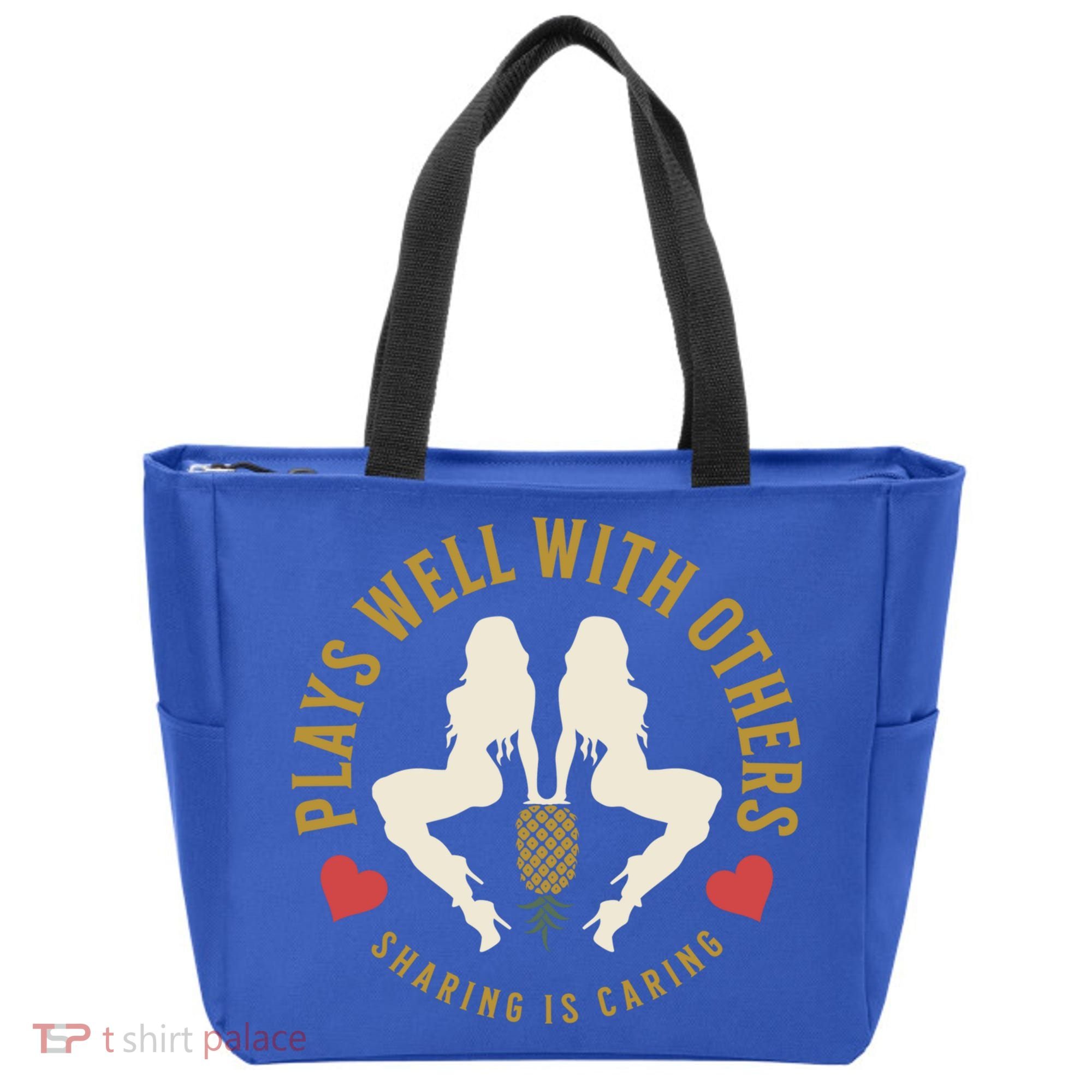 Plays Well With Others Swinger Couples Upside Down Pineapple Gift Tote Bag