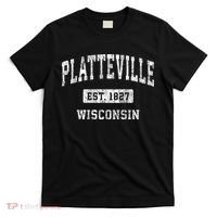 Platteville Wisconsin Wi Vintage Sports Established T-Shirt thumb 0