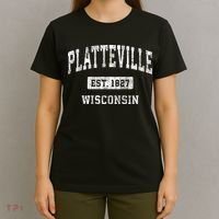 Platteville Wisconsin Wi Vintage Sports Established T-Shirt thumb 4