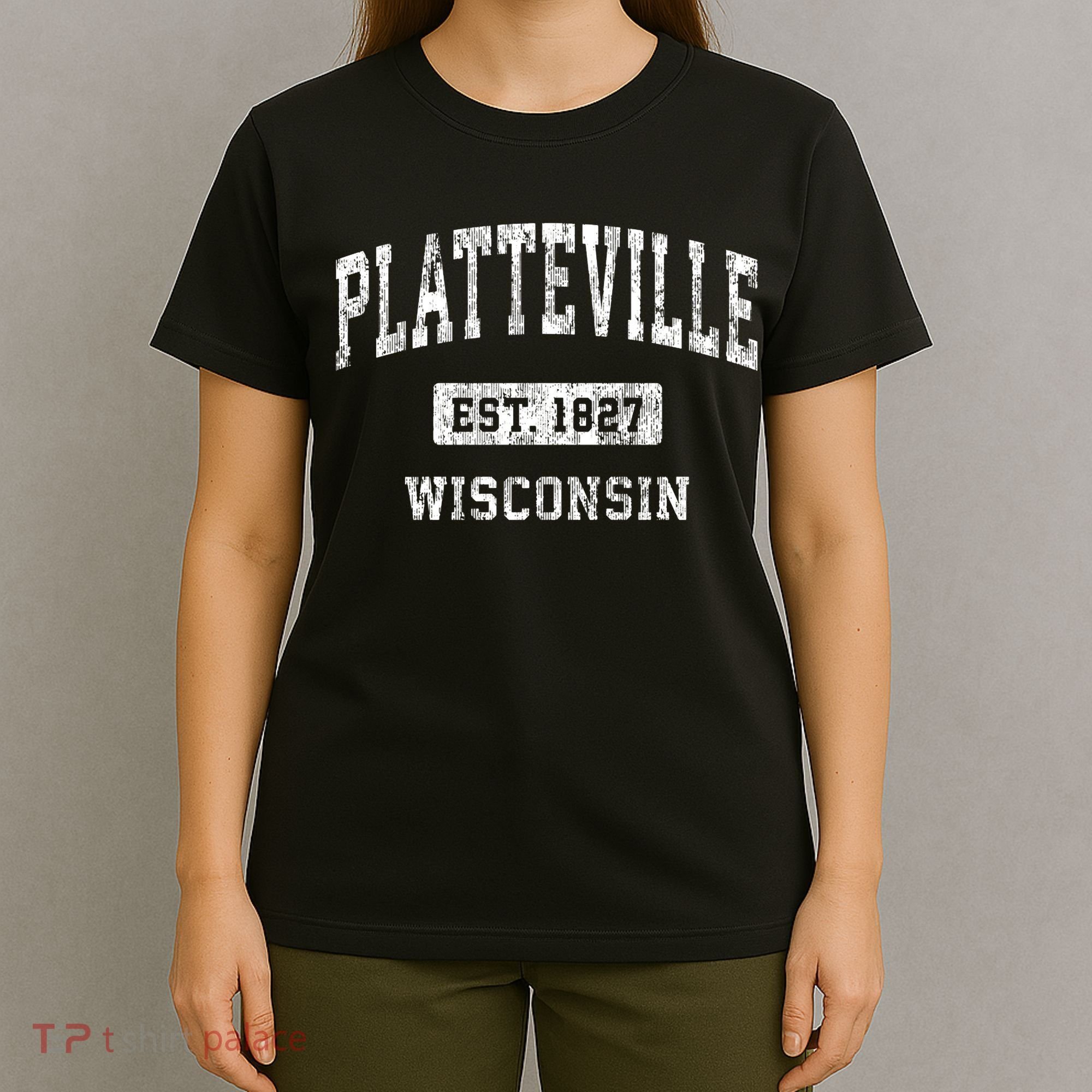 Platteville Wisconsin Wi Vintage Sports Established T-Shirt