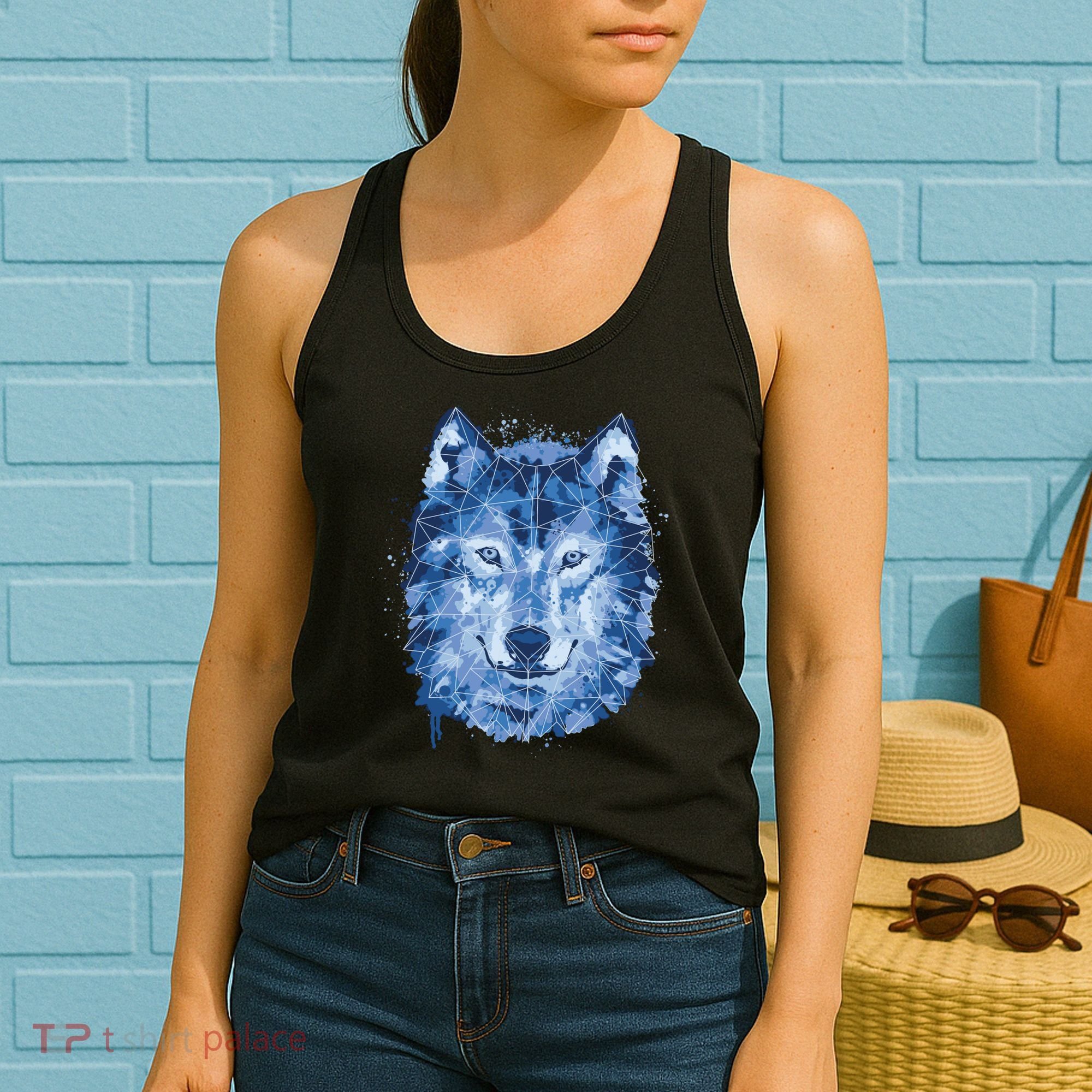 Polygon Wolf Wild Animal Women's Tank Top