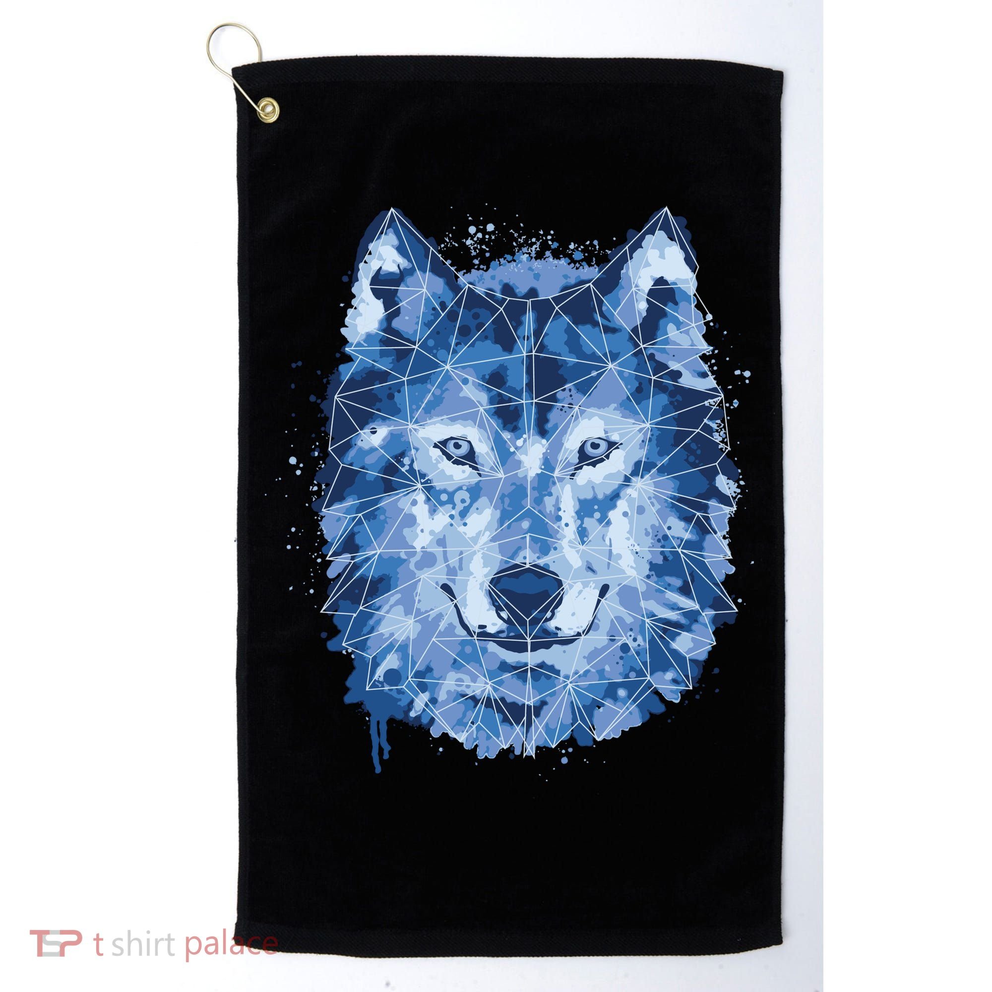 Polygon Wolf Wild Animal Golf Towel