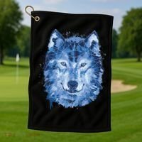 Polygon Wolf Wild Animal Golf Towel thumb 1