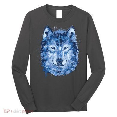 Polygon Wolf Wild Animal Long Sleeve Shirt