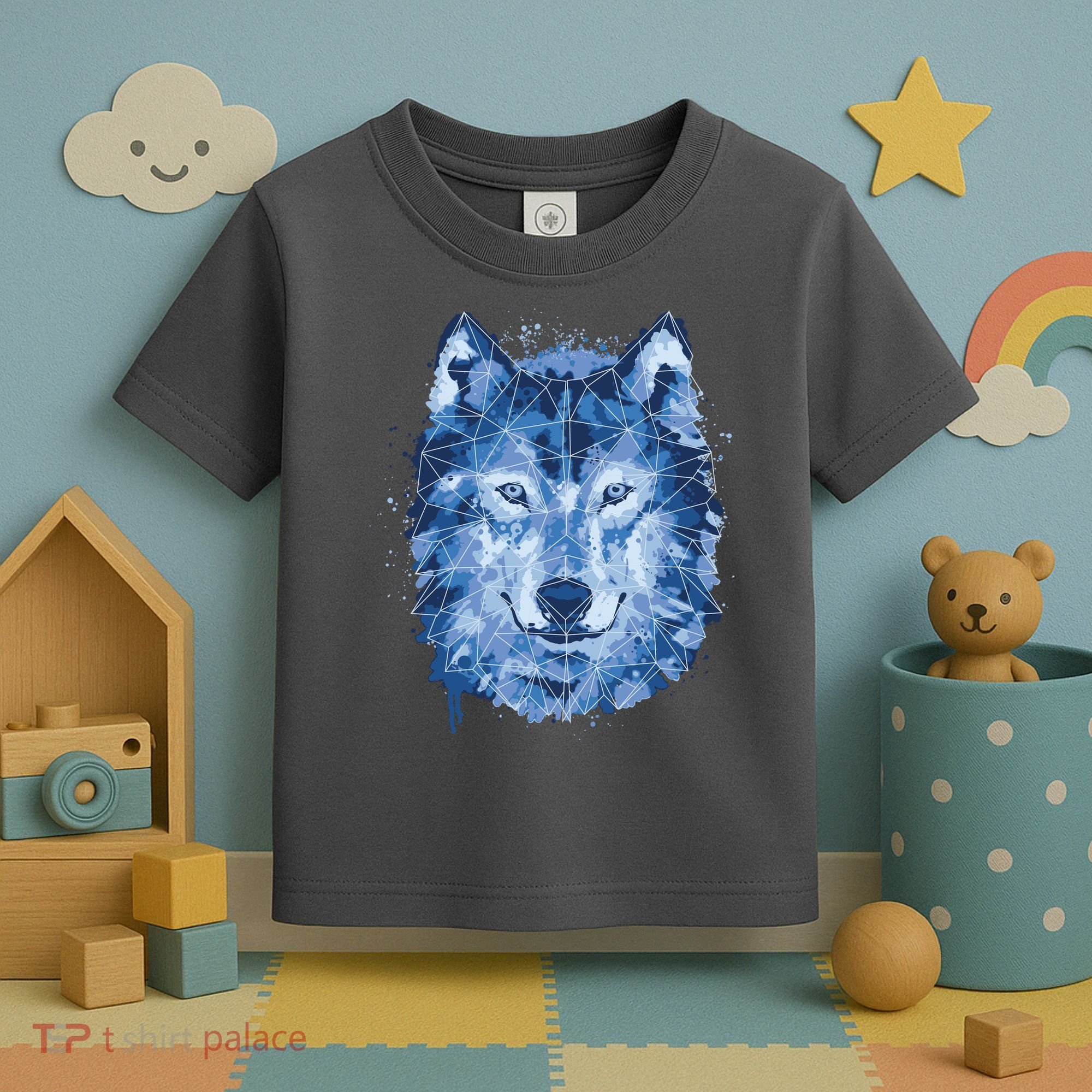 Polygon Wolf Wild Animal Toddler T-Shirt