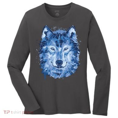Polygon Wolf Wild Animal Women's Long Sleeve Shirt