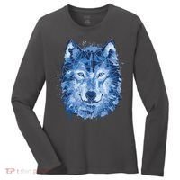 Polygon Wolf Wild Animal Women's Long Sleeve Shirt thumb 0