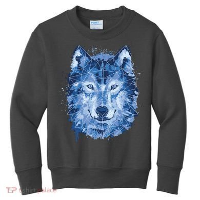Polygon Wolf Wild Animal Kids Sweatshirt