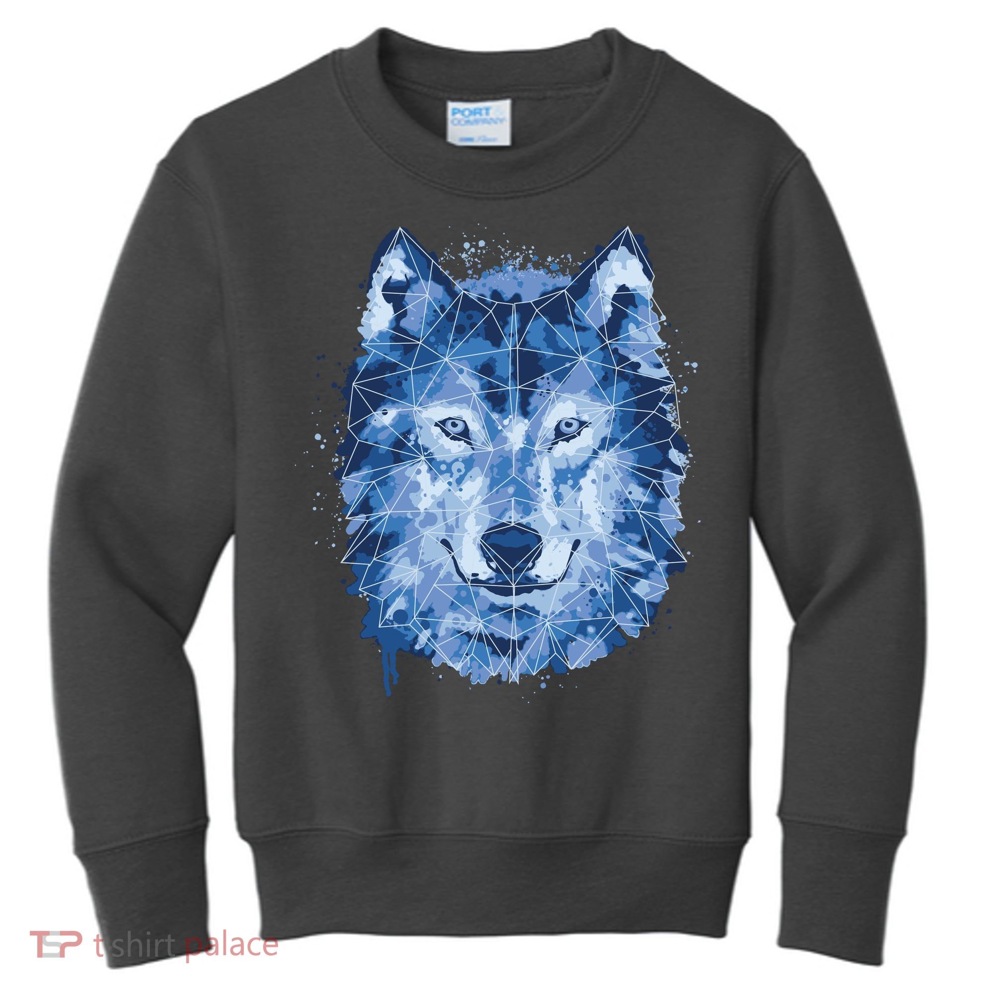 Polygon Wolf Wild Animal Kids Sweatshirt