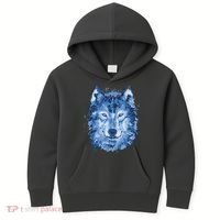 Polygon Wolf Wild Animal Kids Hoodie thumb 0