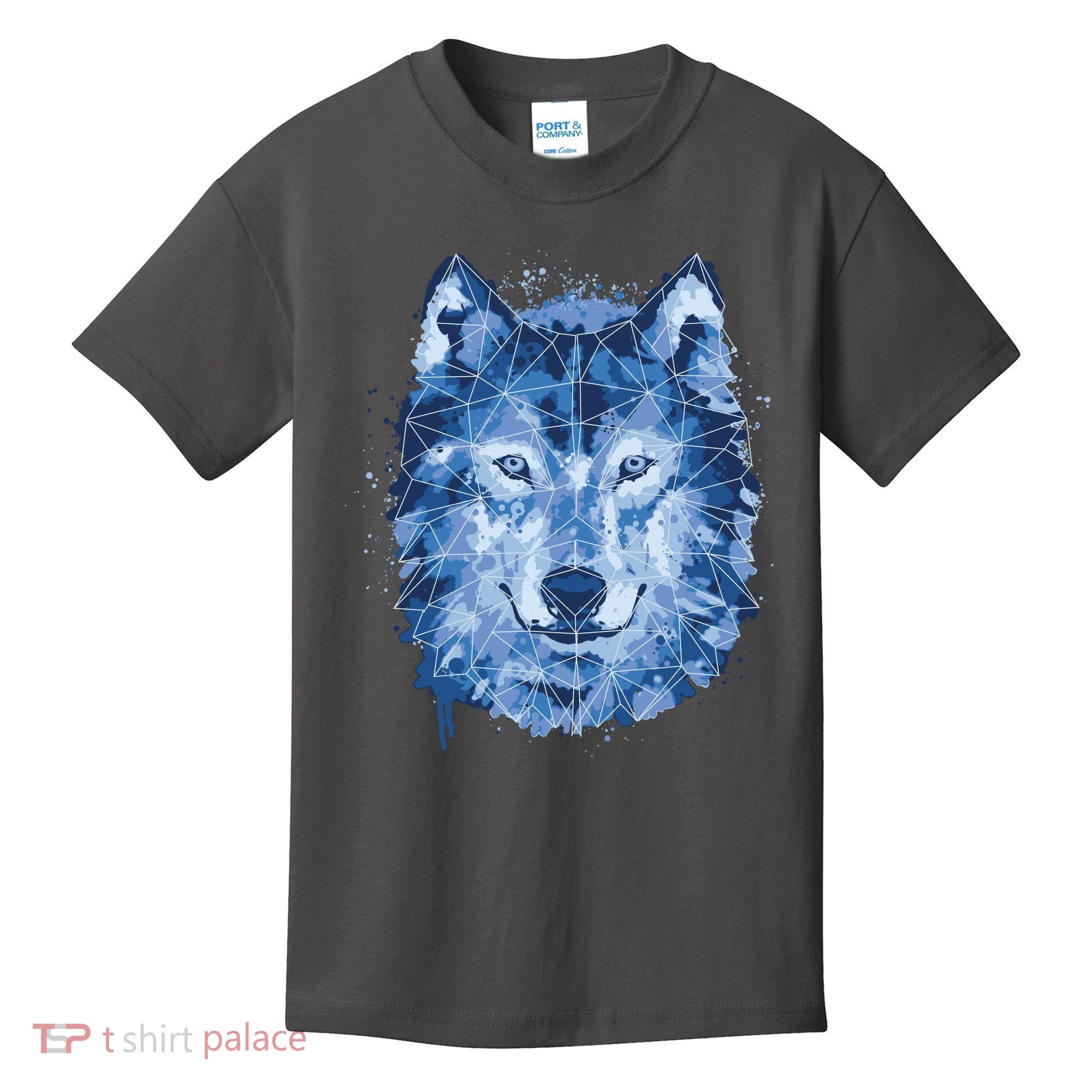 Polygon Wolf Wild Animal Kids T-Shirt