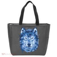 Polygon Wolf Wild Animal Tote Bag thumb 0