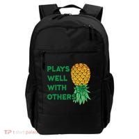 Plays Well With Others Upside Down Pineapple Meaningful Gift Polyamory Gift Backpack thumb 0