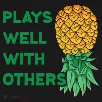 Plays Well With Others Upside Down Pineapple Meaningful Gift Polyamory Gift Backpack thumb 2