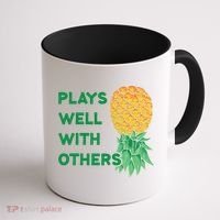 Plays Well With Others Upside Down Pineapple Meaningful Gift Polyamory Gift Coffee Mug thumb 1