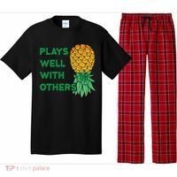 Plays Well With Others Upside Down Pineapple Meaningful Gift Polyamory Gift Pajama Set thumb 0