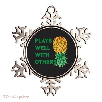 Plays Well With Others Upside Down Pineapple Meaningful Gift Polyamory Gift Ornament