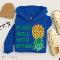 Plays Well With Others Upside Down Pineapple Meaningful Gift Polyamory Gift Hoodie thumb 4