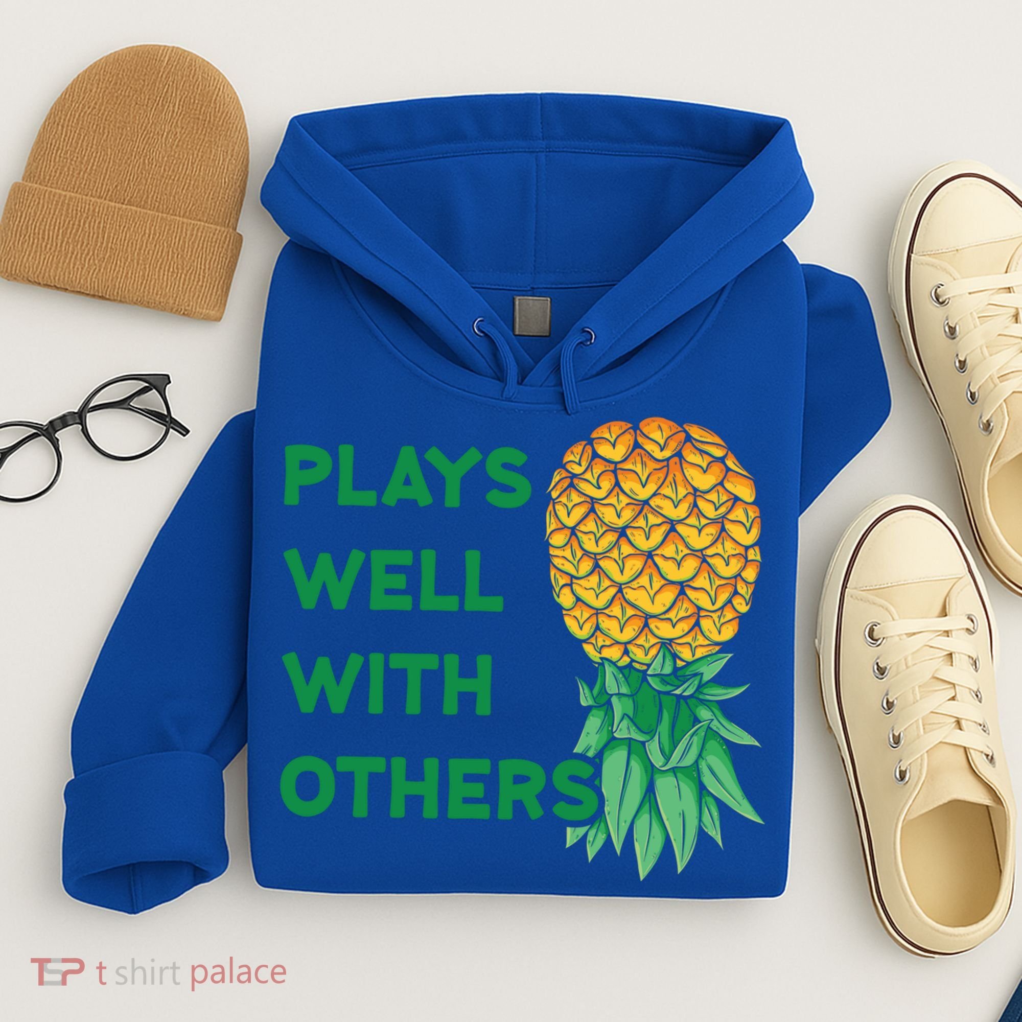Plays Well With Others Upside Down Pineapple Meaningful Gift Polyamory Gift Hoodie
