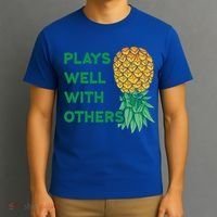 Plays Well With Others Upside Down Pineapple Meaningful Gift Polyamory Gift T-Shirt thumb 3