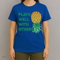 Plays Well With Others Upside Down Pineapple Meaningful Gift Polyamory Gift T-Shirt thumb 4