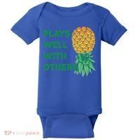 Plays Well With Others Upside Down Pineapple Meaningful Gift Polyamory Gift Baby Bodysuit thumb 0