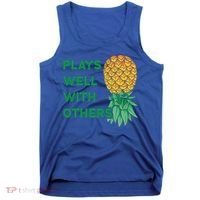 Plays Well With Others Upside Down Pineapple Meaningful Gift Polyamory Gift Tank Top thumb 0